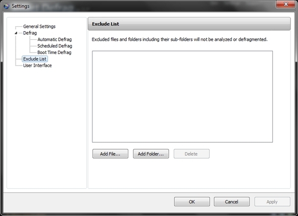 IObit Smart Defrag: Ett utmärkt hårddiskdefragmenterings- och optimeringsverktyg [Windows] -inställningar Uteslut lista