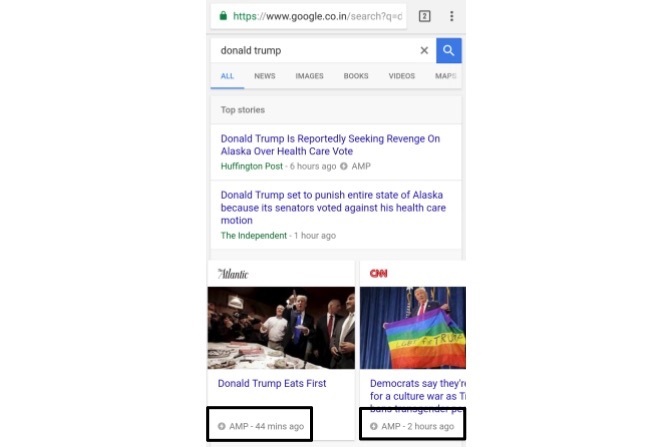 google amp-sökning donald trum