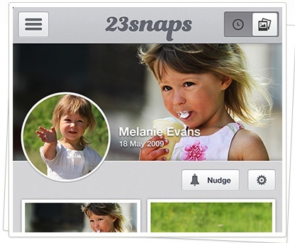 23snaps: Ett privat socialt nätverk för att dela dina barns bilder och videor med nära vänner Evans