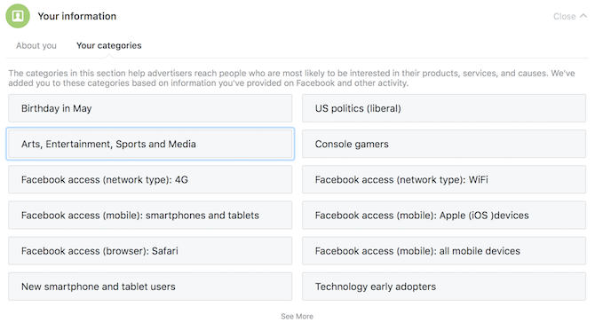 Den kompletta Facebook Privacy Guide facbeook sekretessannonser annonserar dina kategorier