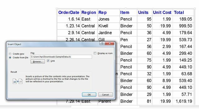 PowerPoint och Excel