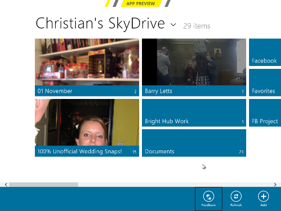 Bilder förhandsvisade i SkyDrive