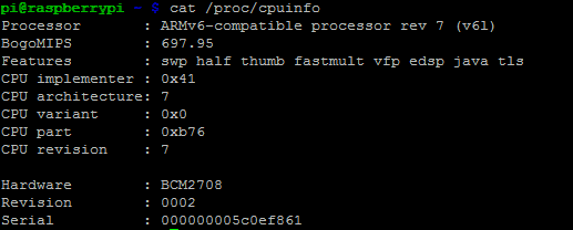 Upptäck information om Raspberry Pis CPU