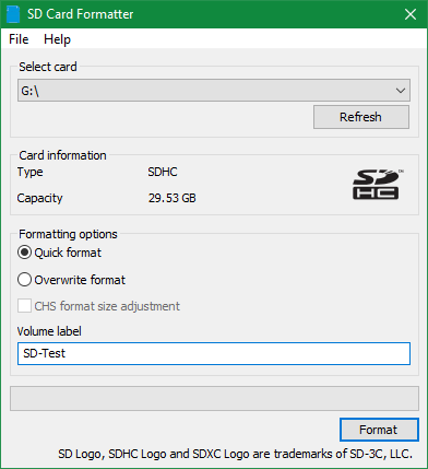 SD-kortformaterare Windows
