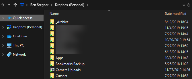 Dropbox-mapp Windows