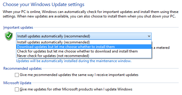 Windows Update-inställningar