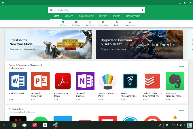 Google Play på en Chromebook