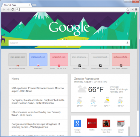 9 sätt att anpassa den nya flikssidan i Chrome google nu den nya flikens sida4