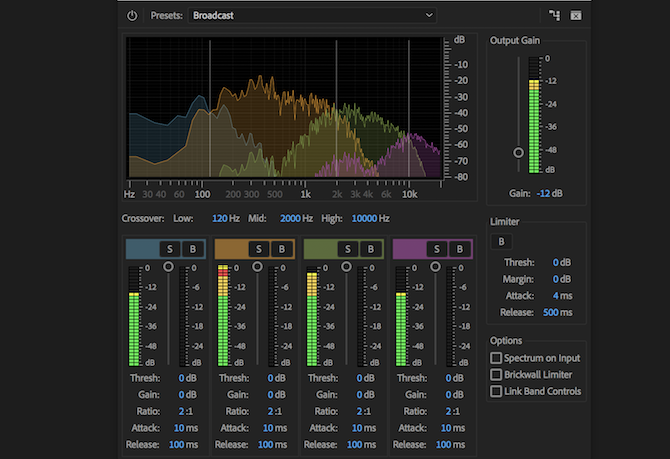 Premiere Pro multiband kompressoreffekt