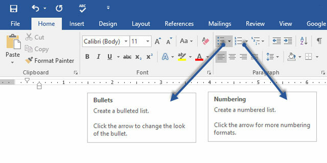 MS Word - Skapa listor