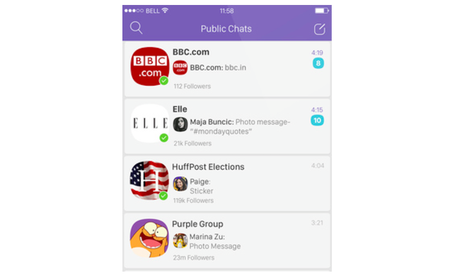 viber offentliga chattar