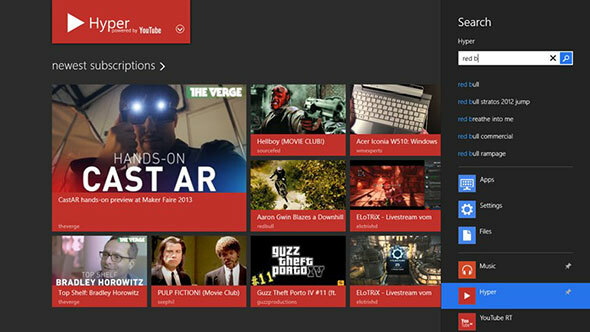 Hyper för YouTube: Ladda ner och titta på YouTube-videor från Windows 8: s moderna UI-hyper1