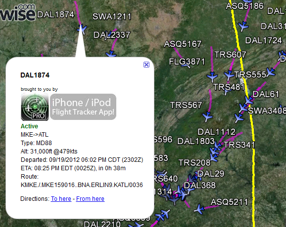 spot gps flygplan