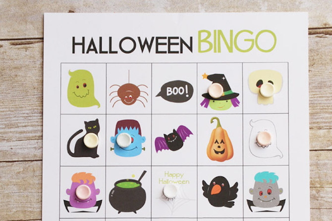 Halloween-utskrifter - Bingo-kort