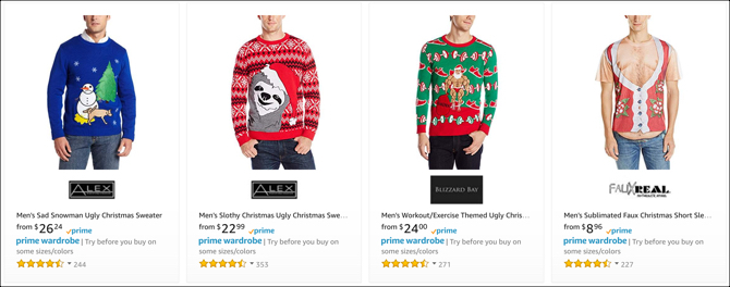 Amazon Mens Ugly Christmas Tröjor