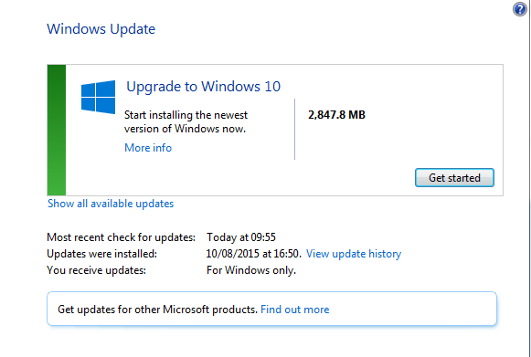 Uppgradera till Windows-10 nu