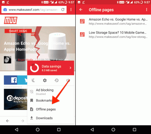 spara sidor offline med Opera mini - Avsnitt utan sidor