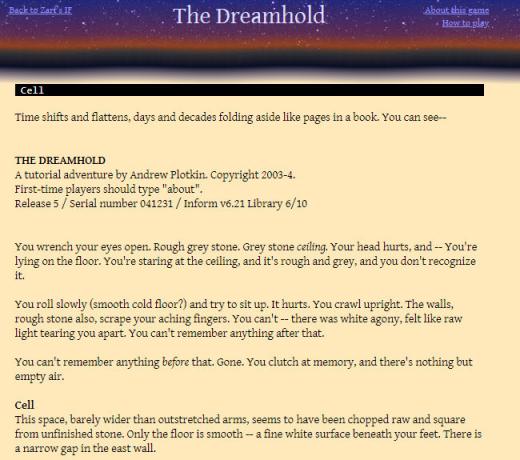 Textbaserade spel - The Dreamhold