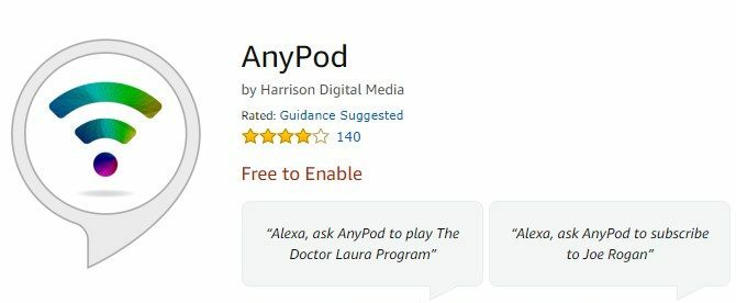 AnyPod för amazon echo podcasts