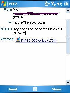 Hur du skickar e-post till foton från din mobil till Facebook-konto facebookattempt1