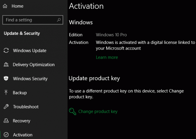 Windows 10 Pro-aktivering