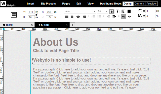 Webydo-text-redigering