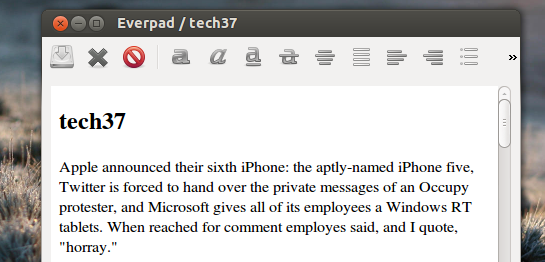 Everpad: Den bästa Evernote-klienten för Ubuntu [Linux] everpad-anteckning