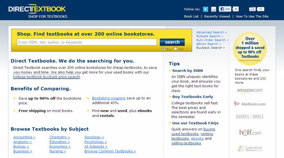 De 10 bästa webbplatserna att hyra eller köpa högskoleläsböcker Billiga läroböcker07