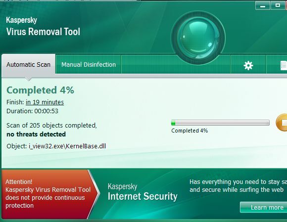 Kontrollera din dator snabbt och gratis med Kaspersky Virus Removal Tool scanner5