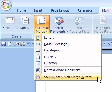 microsoft word mailings