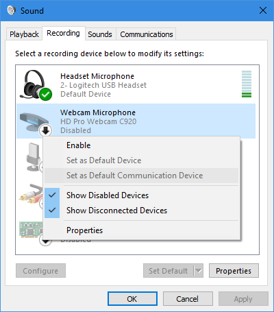 Windows 10 inspelningsenheter