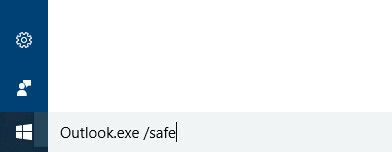Starta Outlook i Safe Mode på Windows 10