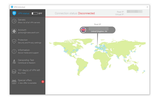 VPN Unlimited: En rimligt prissatt, solid och pålitlig VPN VPN Unlimited skärmdump 1