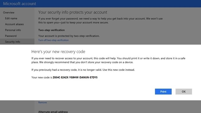 Microsoft-online-konton-security-recovery-codew