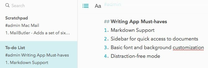 Markdown Writing-appen måste ha