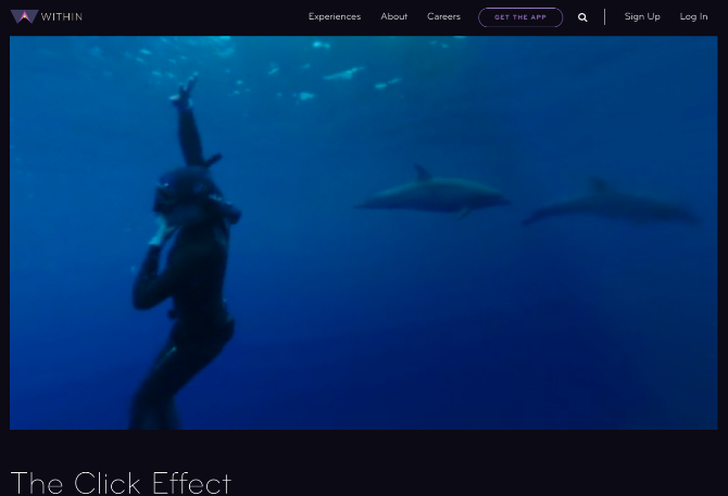 Dyk under vattnet för att se hur delfiner och valar kommunicerar i The Click Effect, en kortfilm av virtual reality 