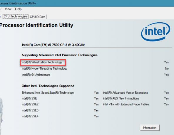 Intel Processor Identification Utility