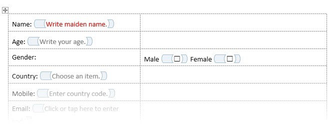 revidera platshållarens instruktionstext.