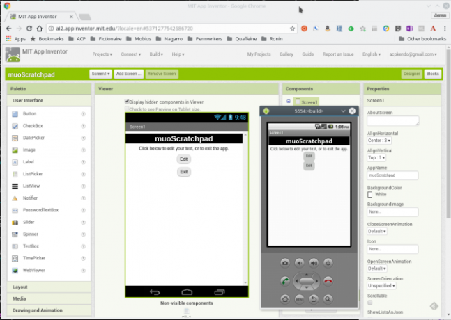 android skapa app appinventor app emulator