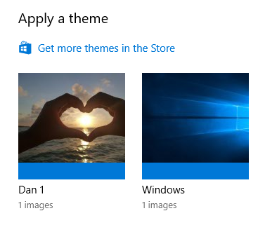 windows 10 tillämpar ett tema