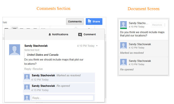 Google Dokument kommentarer
