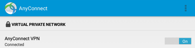 Hur du ansluter till ditt arbete VPN med din Android-surfplatta AnyConnect-status på 670x165