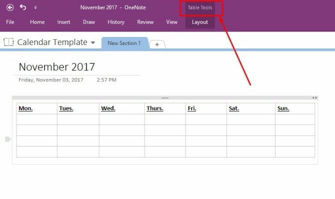 skapa onenote-kalendermall