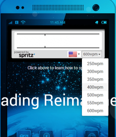 Spritz widget