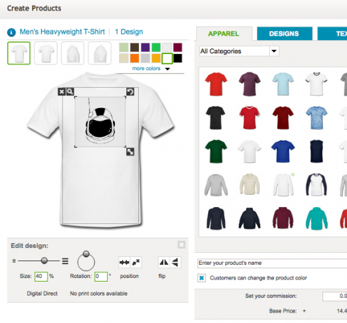 designa och sälja t-shirts