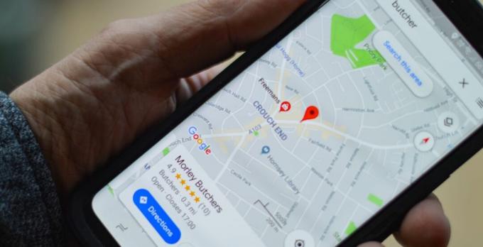 Google Maps på en telefon