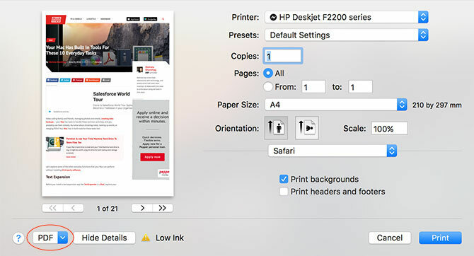 Hur man skapar, sammanfogar, delar och markerar PDF-dokument på en Mac-utskrift pdf