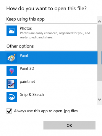 Windows 10 väljer ett annat program att öppna filer med