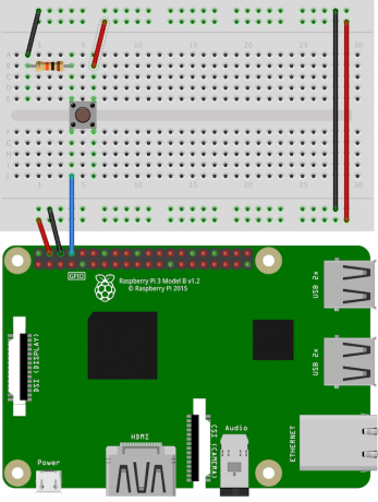 Pi-Button-anslutning