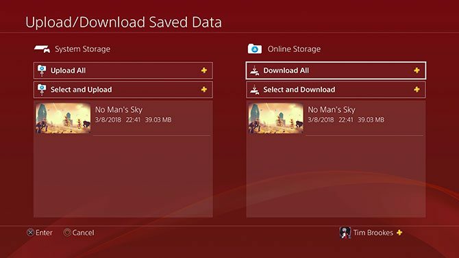 Ladda upp/ladda ner Spara data till PlayStation Plus